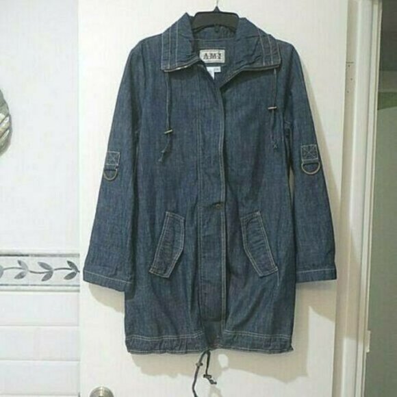 SALE VINTAGE AMI DENIM JEAN COAT - Picture 1 of 5